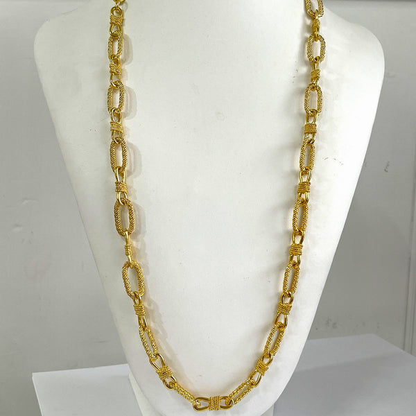 1980's Whare house Stock Gold tone Chain Necklace-Vintageonline-Vintage Online