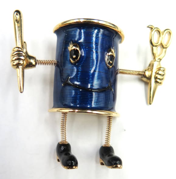 Danecraft Vintage Trembler Seamstress Brooch