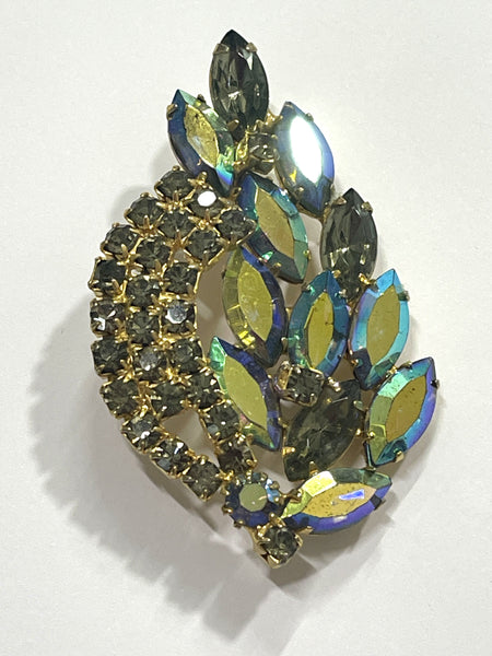 60's AB Rhinestone Brooch-Vintageonline-Vintage Online