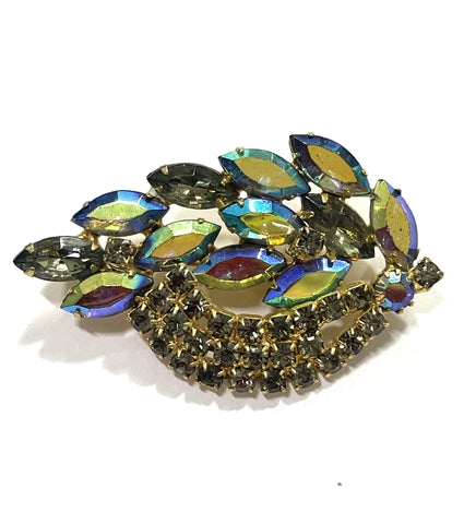 60's AB Rhinestone Brooch-Vintageonline-Vintage Online
