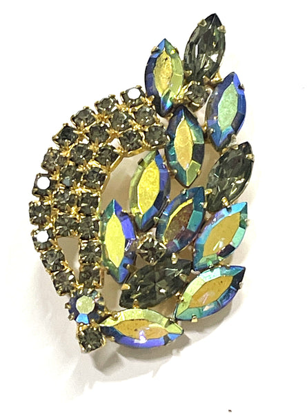 60's AB Rhinestone Brooch-Vintageonline-Vintage Online