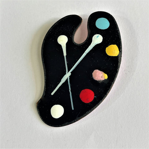 60's Enamelled Artist Palette Brooch-Vintageonline-Vintage Online