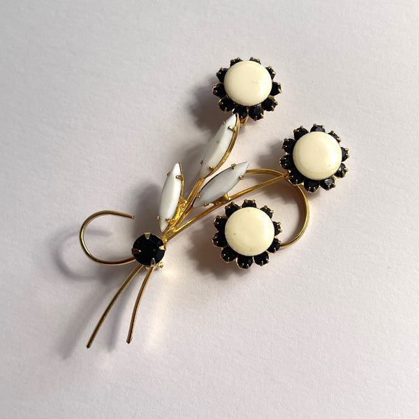 60's Floral Spray Brooch-Vintageonline-Vintage Online