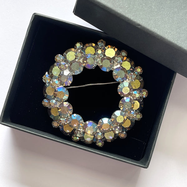 60's Juliana by Delizza and Elster Rhinestone Brooch-DeLizza and Elster-Vintage Online