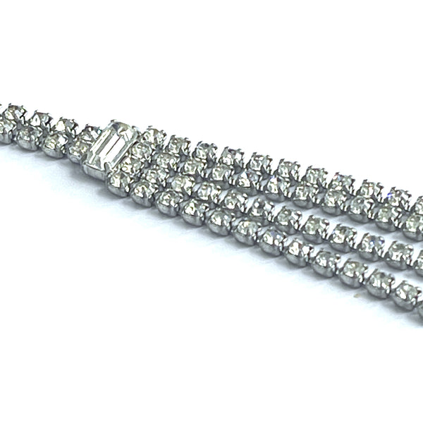 60's Pendant Rhinestone necklace-Vintageonline-Vintage Online