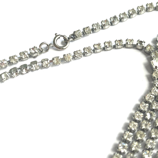 60's Pendant Rhinestone necklace-Vintageonline-Vintage Online