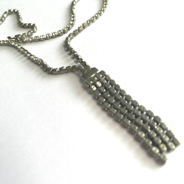 60's Pendant Rhinestone necklace-Vintageonline-Vintage Online