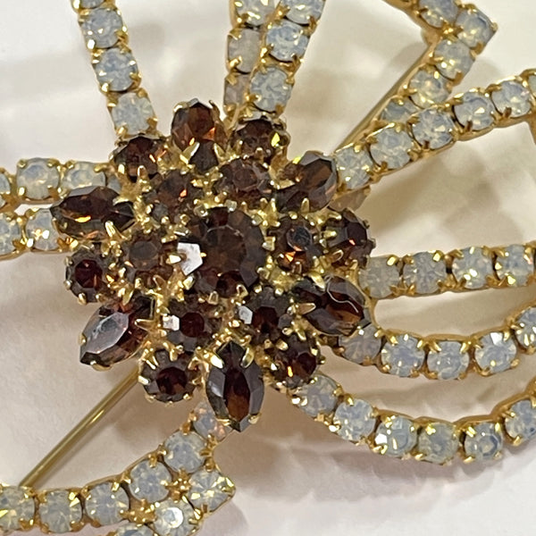 60's Rhinestone Freeform Brooch-Vintageonline-Vintage Online