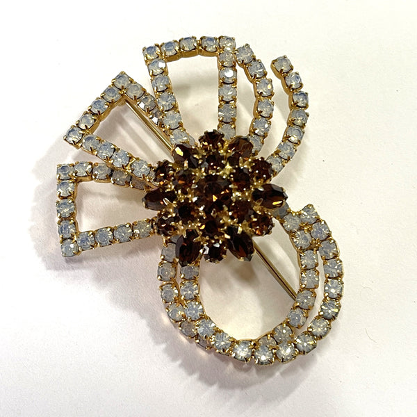 60's Rhinestone Freeform Brooch-Vintageonline-Vintage Online