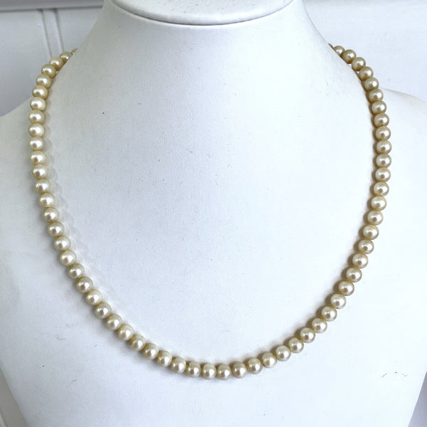 60's Single Strand Faux Pearls-Vintageonline-Vintage Online