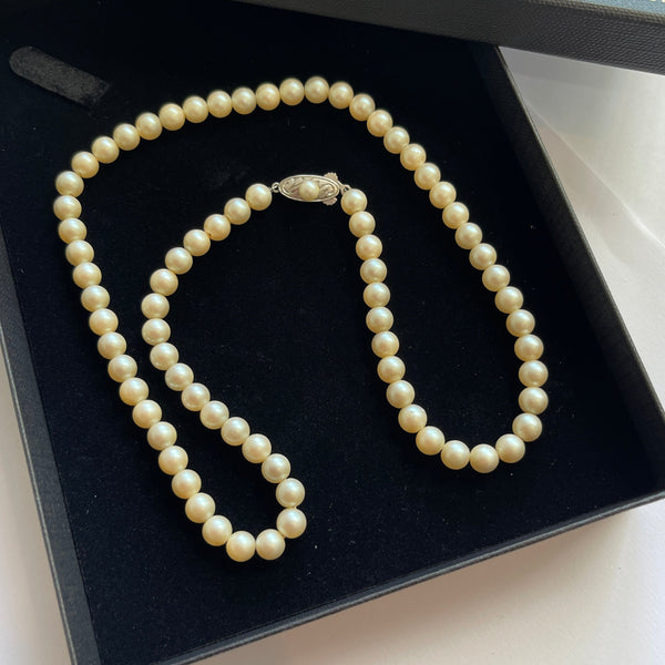 60's Single Strand Faux Pearls-Vintageonline-Vintage Online