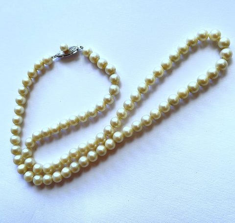 60's Single Strand Faux Pearls-Vintageonline-Vintage Online