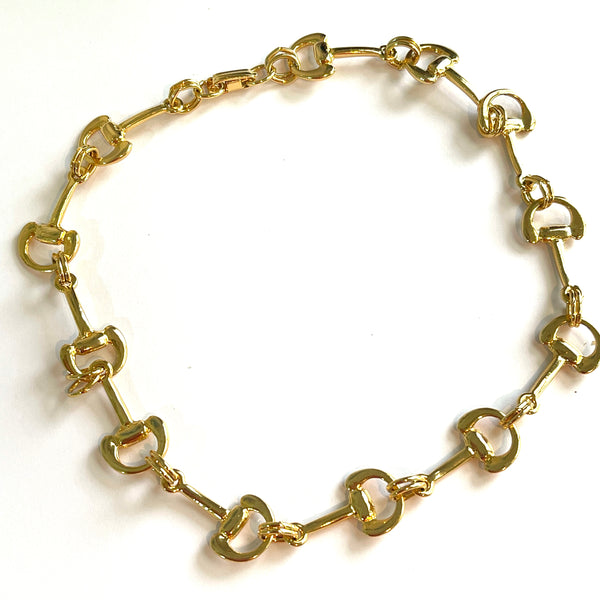 80's Gold tone Choker necklace-Vintageonline-Vintage Online