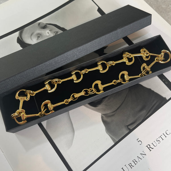 80's Gold tone Choker necklace-Vintageonline-Vintage Online