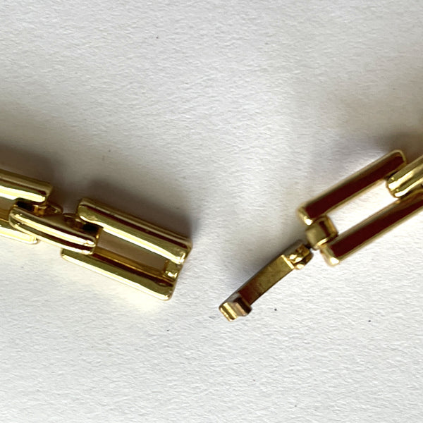 80's Gold tone Rhinestone Necklace-Vintageonline-Vintage Online