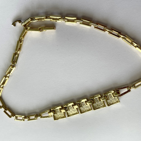 80's Gold tone Rhinestone Necklace-Vintageonline-Vintage Online