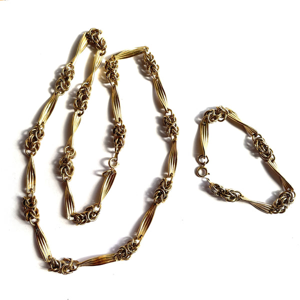 80's New Old Stock Chain Necklace and Bracelet Combo-Vintageonline-Vintage Online
