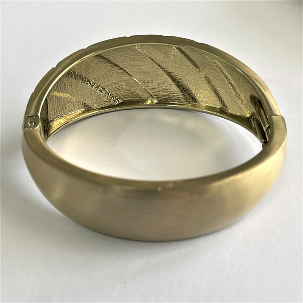 80's Rhinestone Set Hinged Bangle-Vintageonline-Vintage Online