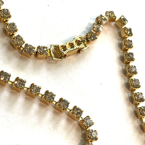 Amber Rhinestone Necklace-Vintageonline-Vintage Online