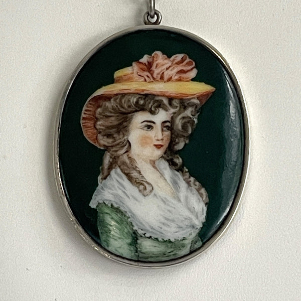 Antique Pendant Lady Portrait-Vintageonline-Vintage Online
