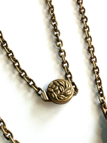Art Deco Celluloid & Brass 30's Necklace-Vintageonline-Vintage Online