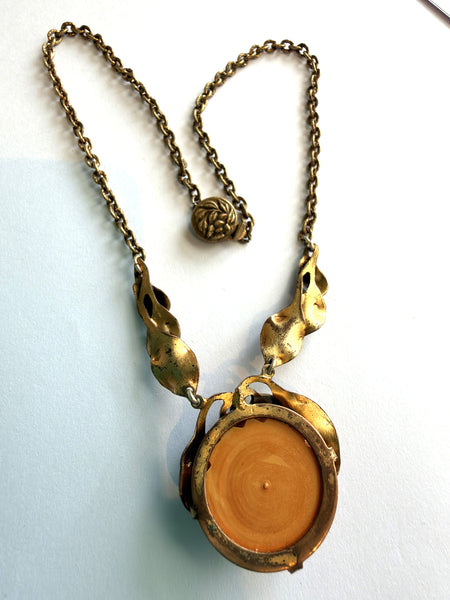 Art Deco Celluloid & Brass 30's Necklace-Vintageonline-Vintage Online