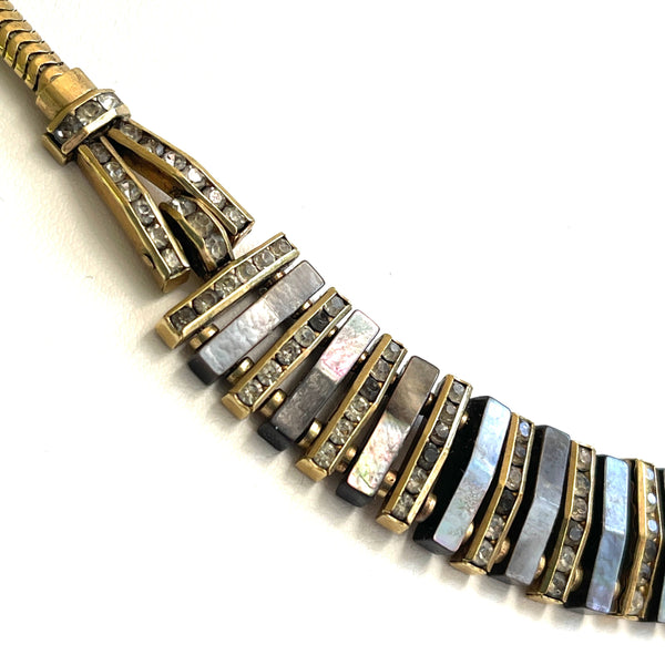 Artr Deco Chevron Rope Necklace Esher Randel-Esher Randel-Vintage Online