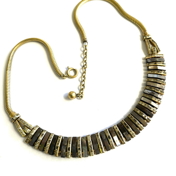 Artr Deco Chevron Rope Necklace Esher Randel-Esher Randel-Vintage Online