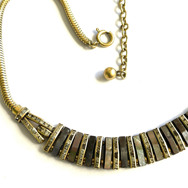 Artr Deco Chevron Rope Necklace Esher Randel-Esher Randel-Vintage Online