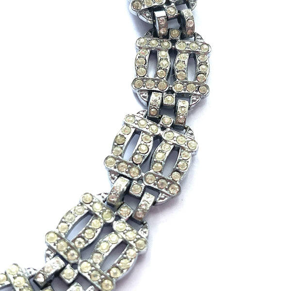 Art Deco Czech Paste Rhinestone Bracelet-Vintageonline-Vintage Online