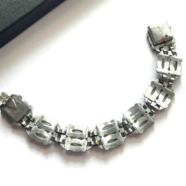 Art Deco Czech Paste Rhinestone Bracelet-Vintageonline-Vintage Online