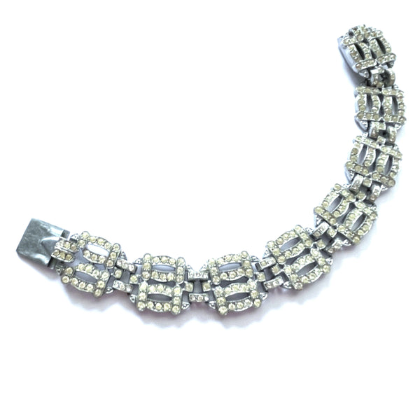 Art Deco Czech Paste Rhinestone Bracelet-Vintageonline-Vintage Online