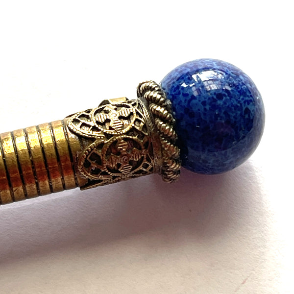 Art Deco Lapis Lazuli Brooch-Vintageonline-Vintage Online