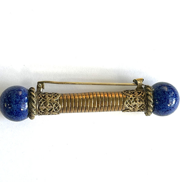 Art Deco Lapis Lazuli Brooch-Vintageonline-Vintage Online