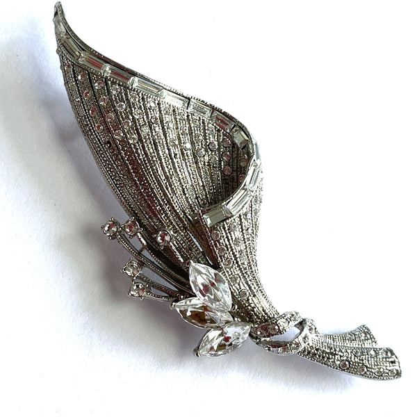 Art Deco Style Rhinestone Brooch-Vintageonline-Vintage Online