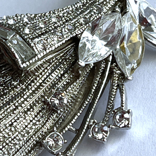 Art Deco Style Rhinestone Brooch-Vintageonline-Vintage Online