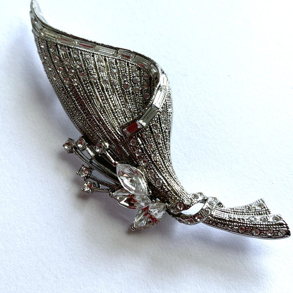 Art Deco Style Rhinestone Brooch-Vintageonline-Vintage Online