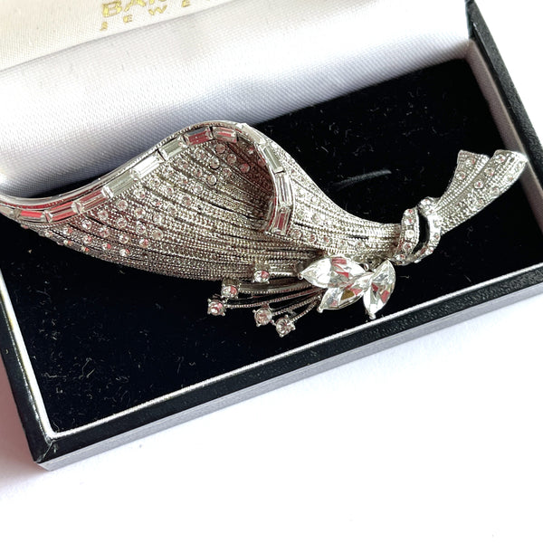 Art Deco Style Rhinestone Brooch-Vintageonline-Vintage Online