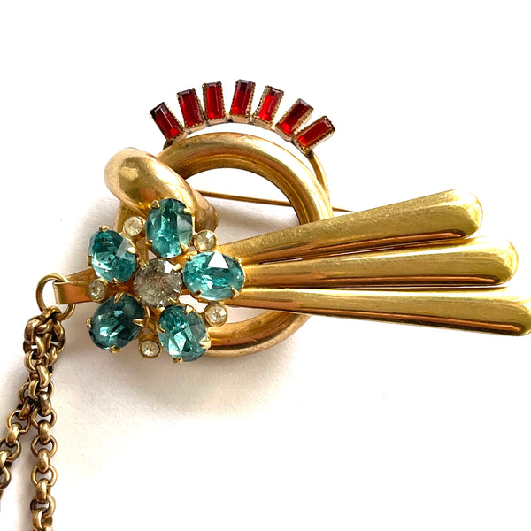 Art Deco Sweater Swag Brooch-Vintageonline-Vintage Online