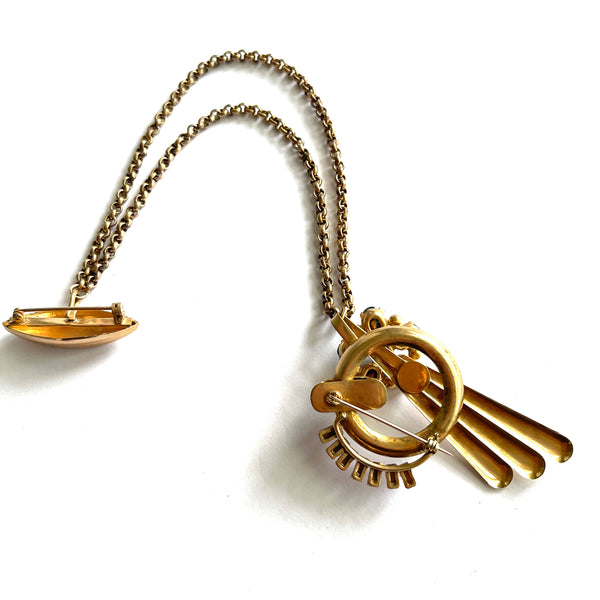Art Deco Sweater Swag Brooch-Vintageonline-Vintage Online