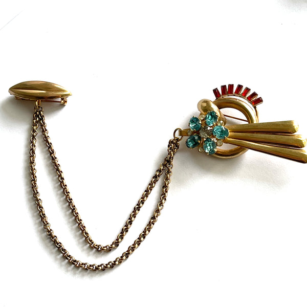 Art Deco Sweater Swag Brooch-Vintageonline-Vintage Online