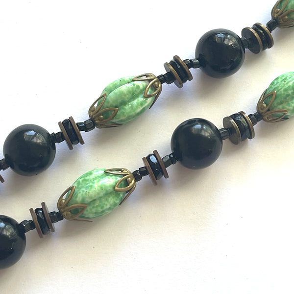 Art Deco Vintage Bead Necklace-Vintageonline-Vintage Online
