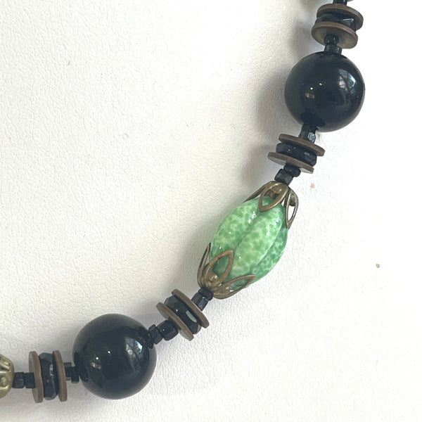 Art Deco Vintage Bead Necklace-Vintageonline-Vintage Online