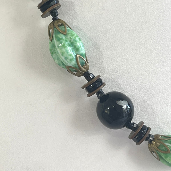 Art Deco Vintage Bead Necklace-Vintageonline-Vintage Online