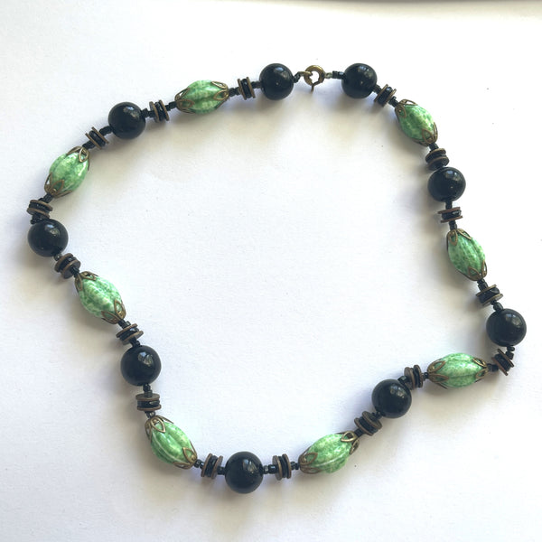 Art Deco Vintage Bead Necklace-Vintageonline-Vintage Online