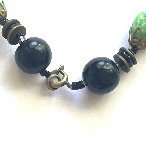 Art Deco Vintage Bead Necklace-Vintageonline-Vintage Online