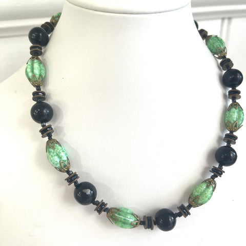 Art Deco Vintage Bead Necklace-Vintageonline-Vintage Online