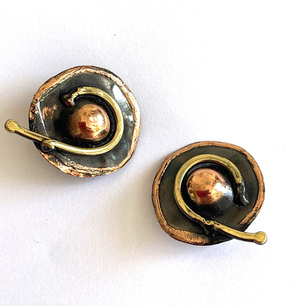 Artisan Hand Made Copper Earrings-Vintageonline-Vintage Online