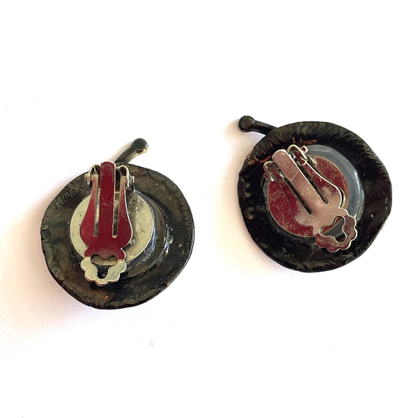 Artisan Hand Made Copper Earrings-Vintageonline-Vintage Online