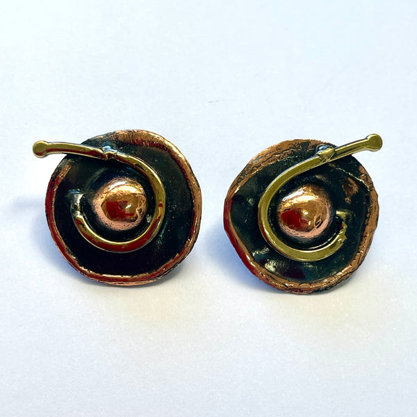 Artisan Hand Made Copper Earrings-Vintageonline-Vintage Online